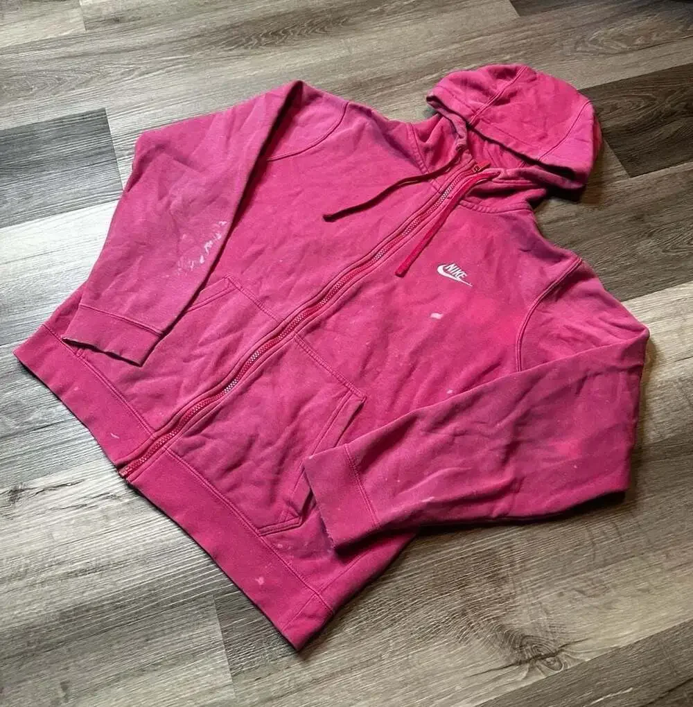 Nike Women's Pink Full-Zip Hoodie Sweatshirt